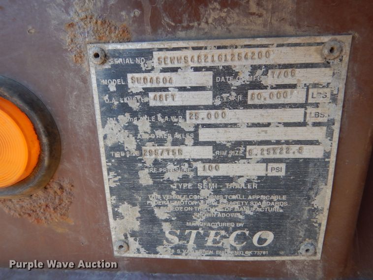 image for item HS9466 2006 Steco SW048 walking floor trailer