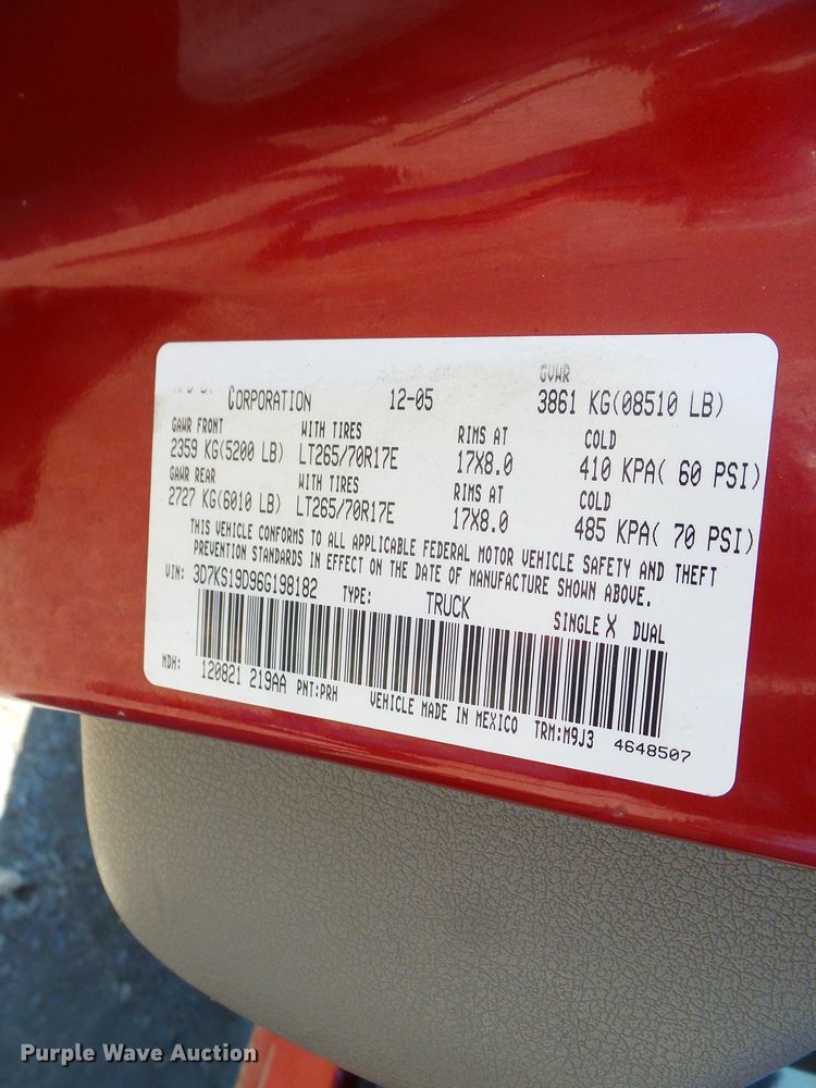 image for item DC2898 2006 Dodge Ram 2500  Mega Cab pickup truck