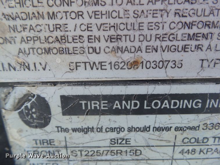 image for item DF0935 2008 Felling FT-10W00217 utility trailer