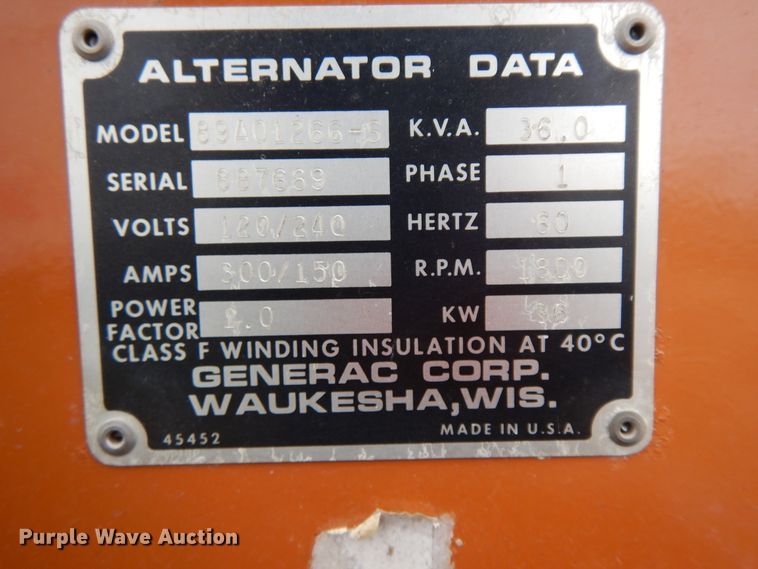 image for item DF6704 Generac 89A01266-F  generator