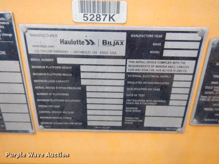 image for item DH3299 2011 Bil-Jax 4527A  boom lift