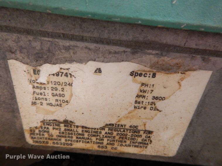 image for item DH3375 Onan CMM7000  generator