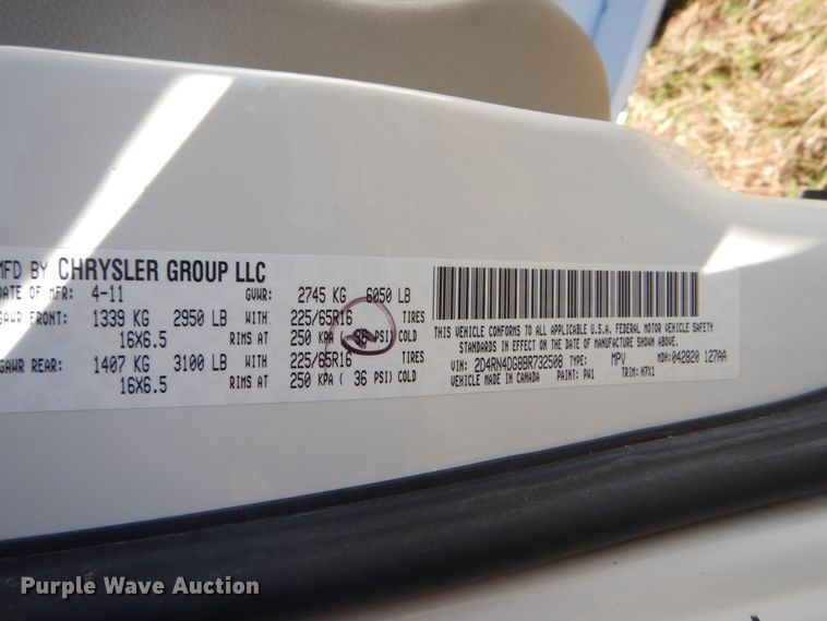 image for item DH5246 2011 Dodge Grand Caravan  Braun Entervan handicap accessible van