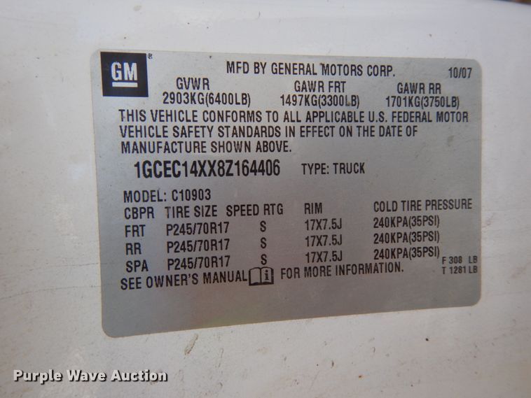 image for item DH6737 2008 Chevrolet Silverado 1500  pickup truck