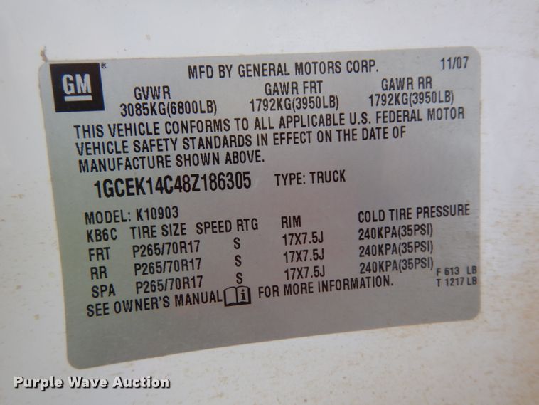 image for item DH6739 2008 Chevrolet Silverado 1500  pickup truck