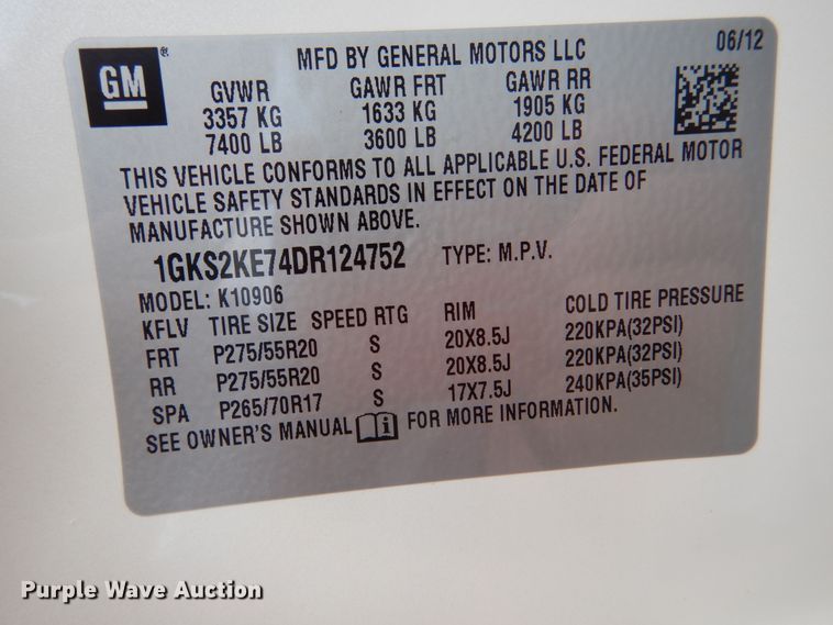 image for item DH7008 2013 GMC Yukon XL SLT  SUV