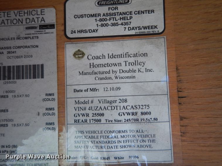 image for item DI1002 2010 Freightliner Villager 208  trolley