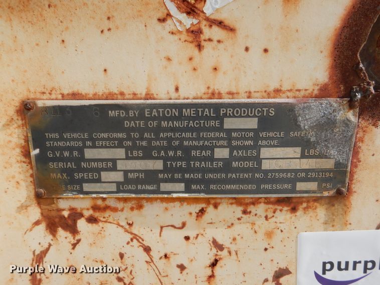 image for item DI1029 1979 Eaton Metal Products TCR14E reel trailer