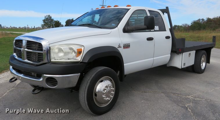 image for item DI3784 2008 Dodge Ram 5500HD  Crew Cab flatbed truck