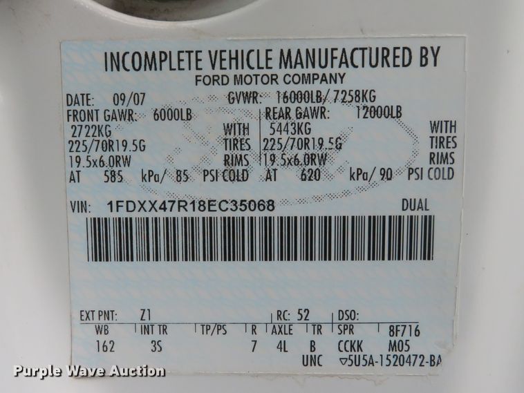 image for item DI3786 2008 Ford F450 Super Duty XL  SuperCab utility truck