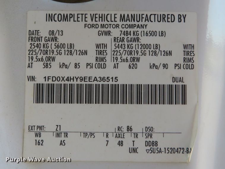 image for item DI3797 2014 Ford F450 Super Duty XL  utility truck with crane