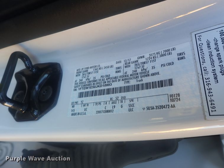 image for item DI7268 2018 Ford F150  SuperCrew pickup truck