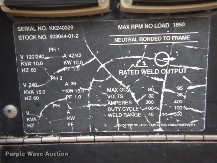 image for item DJ6524 Miller Air Pak welder/generator/air compressor