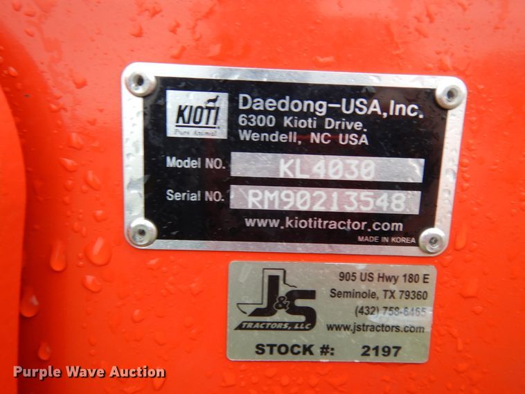 image for item DJ6662 2020 Kioti CK3510SE  tractor