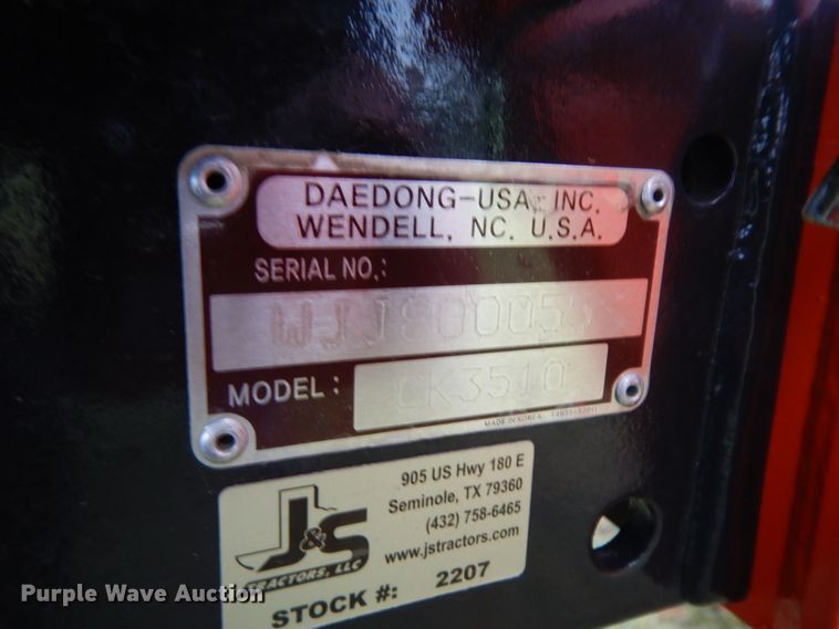 image for item DJ6662 2020 Kioti CK3510SE  tractor