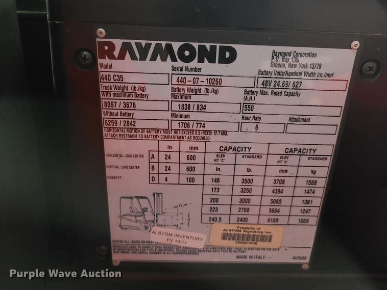image for item EL9569 Raymond 440C35  forklift
