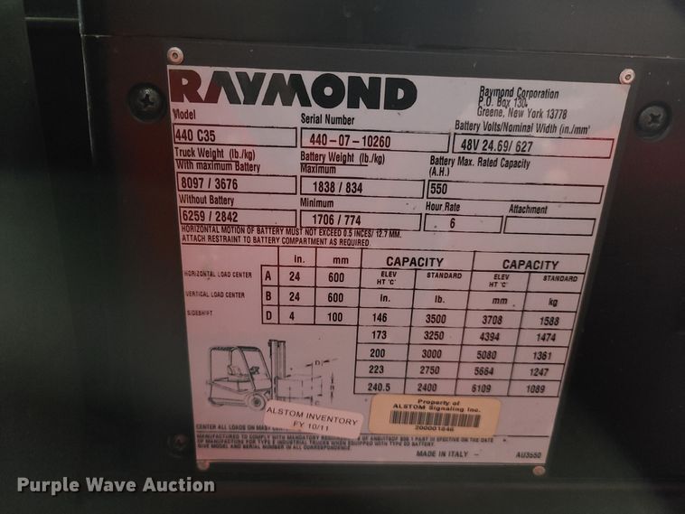 image for item EL9569 Raymond 440C35  forklift