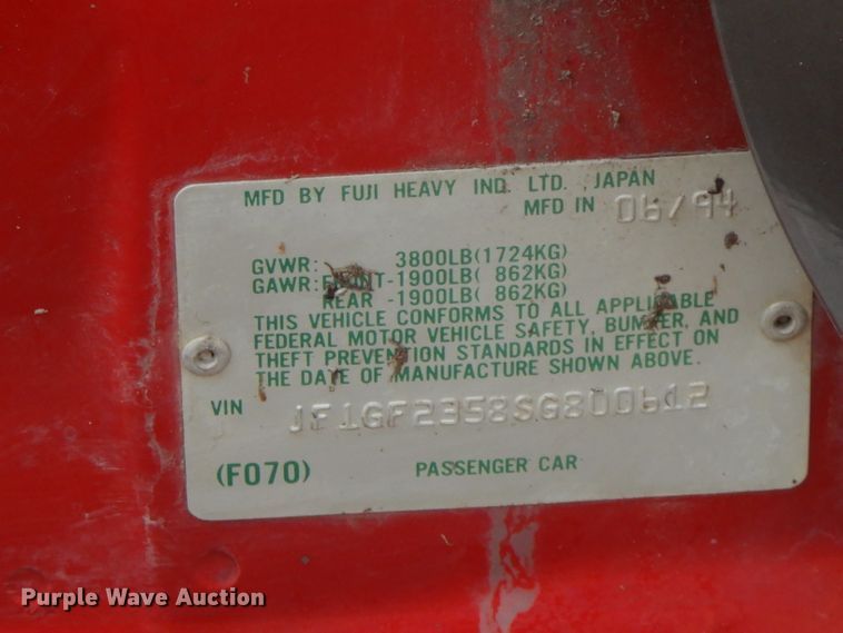image for item FR9059 1995 Subaru Impreza Outback
