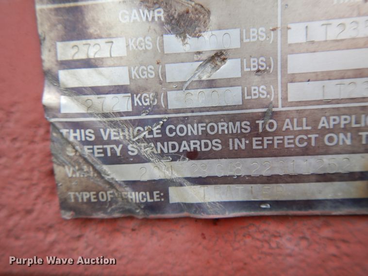 image for item FR9764 2002 Trail Tech tilt deck utility trailer