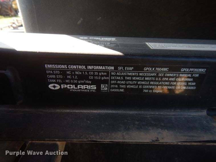 image for item FW9755 2016 Polaris Ranger  utility vehicle