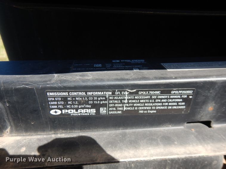 image for item FW9756 2016 Polaris Ranger  utility vehicle