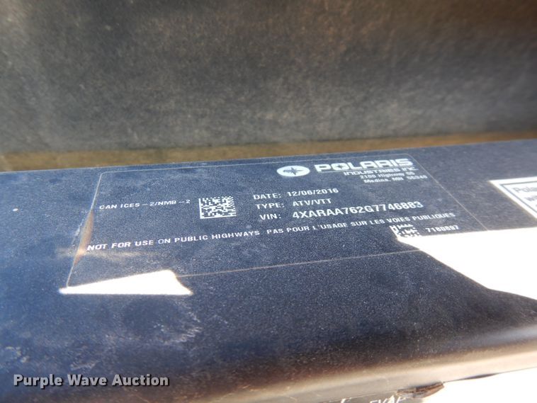 image for item FW9756 2016 Polaris Ranger  utility vehicle