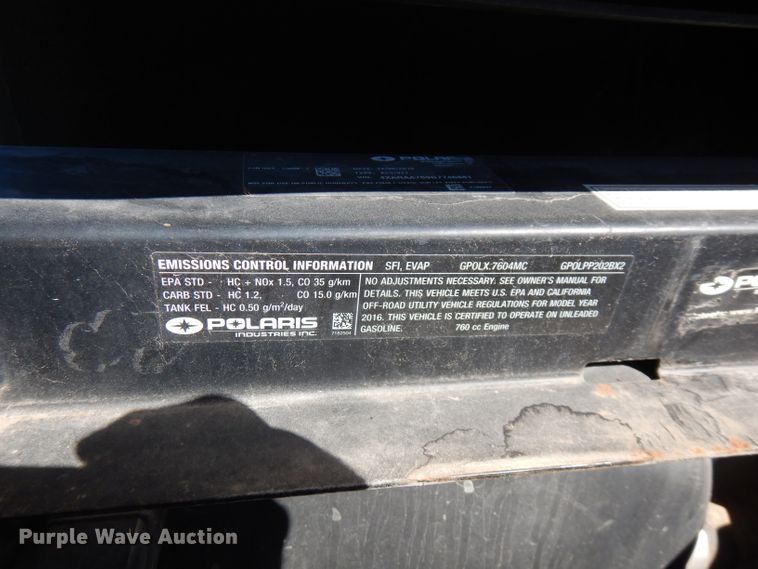 image for item FW9757 2016 Polaris Ranger  utility vehicle