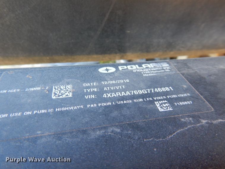 image for item FW9757 2016 Polaris Ranger  utility vehicle