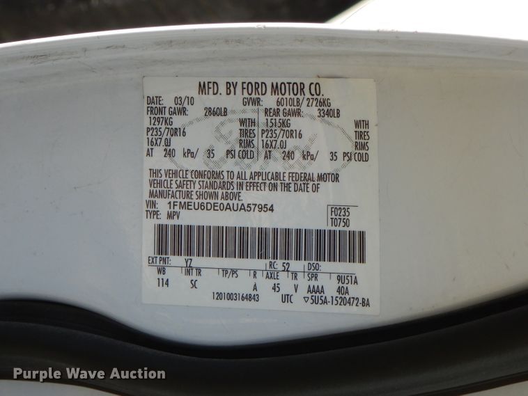 image for item FW9759 2010 Ford Explorer  SUV