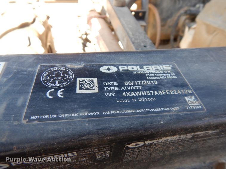 image for item FW9774 2013 Polaris Ranger  utility vehicle