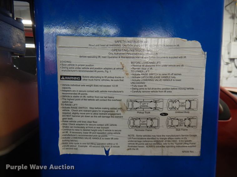 image for item FW9801 Forward DP10AN200BBL automotive lift