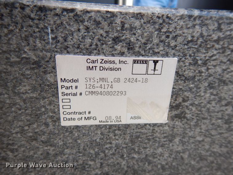 image for item FW9805 1994 Zeiss SYS:MNL, GB 2424-18 precision measuring system