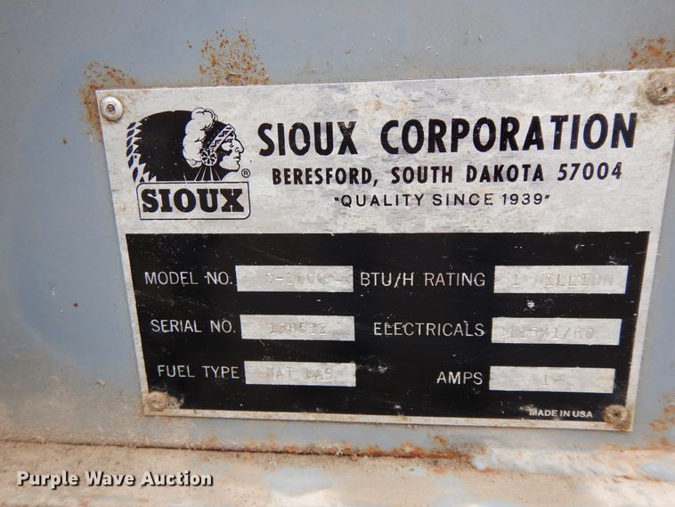 image for item GR9970 Sioux Corporation D-1000 boiler