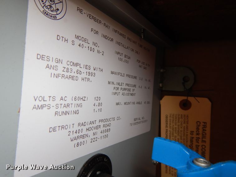 image for item GR9978 Re-Verber-Ray DTHS-40-100-NAT infrared heater