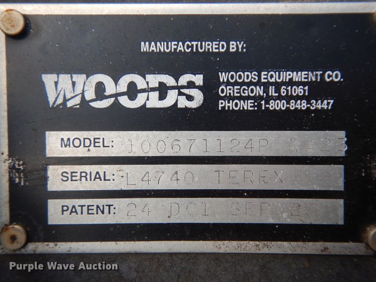 image for item HC9673 Woods 100671124P backhoe bucket