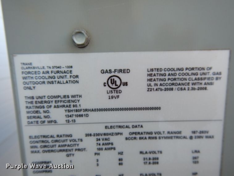 image for item HD9127 Trane Voyager AC and heat unit