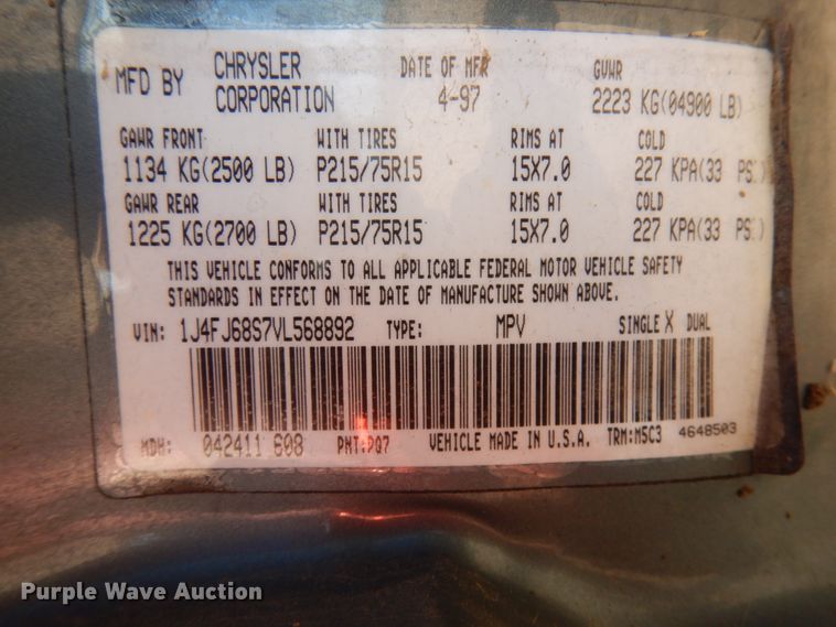 image for item HD9128 1997 Jeep Cherokee Sport  SUV