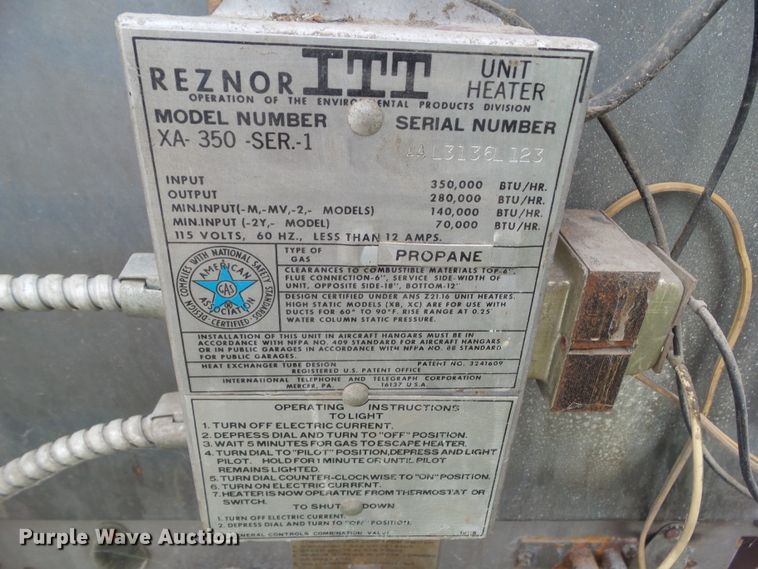 image for item HF9724 Reznor XA-350 furnace