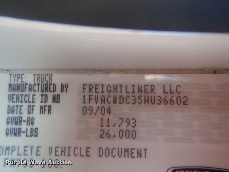 image for item HX9024 2005 Freightliner Business Class M2  box truck