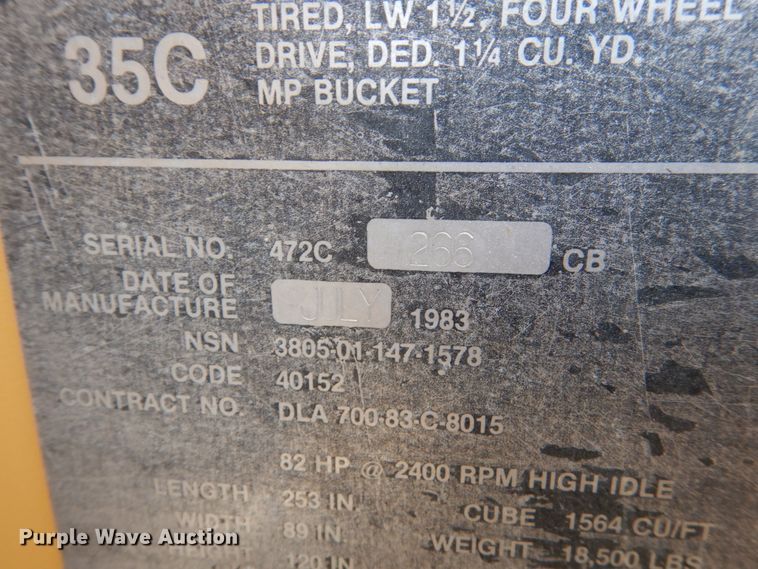 image for item DC4505 Clark 35C  wheel loader