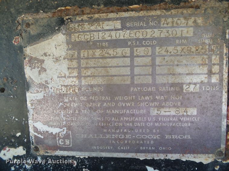 image for item DG8375 1984 Cook BDS271-L bottom dump trailer