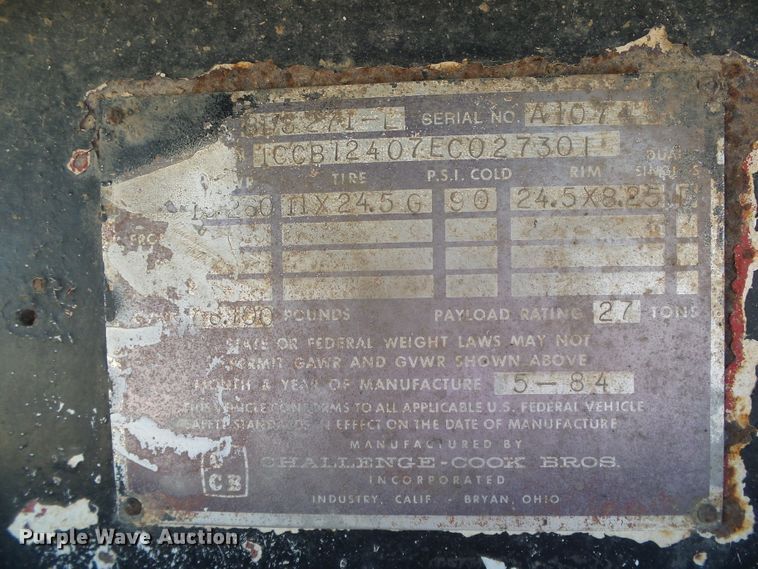 image for item DG8375 1984 Cook BDS271-L bottom dump trailer