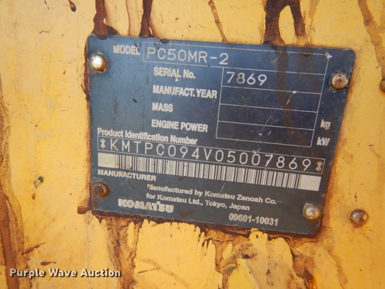 image for item DH3411 2007 Komatsu PC50MR  mini excavator