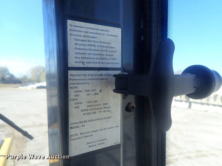 image for item DI7290 2012 John Deere 764  HSD dozer