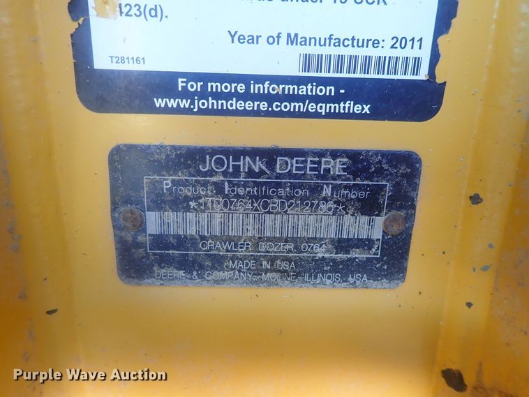 image for item DI7290 2012 John Deere 764  HSD dozer