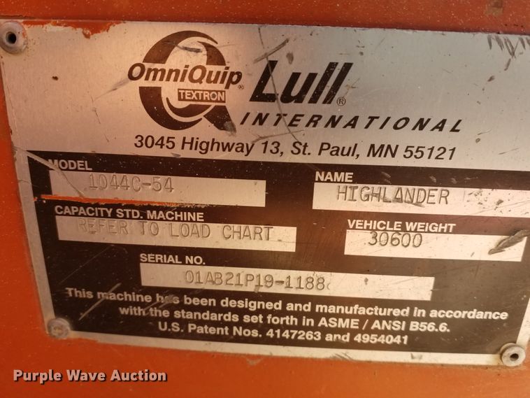 image for item DI8363 2001 Lull 1044C-54  telehandler