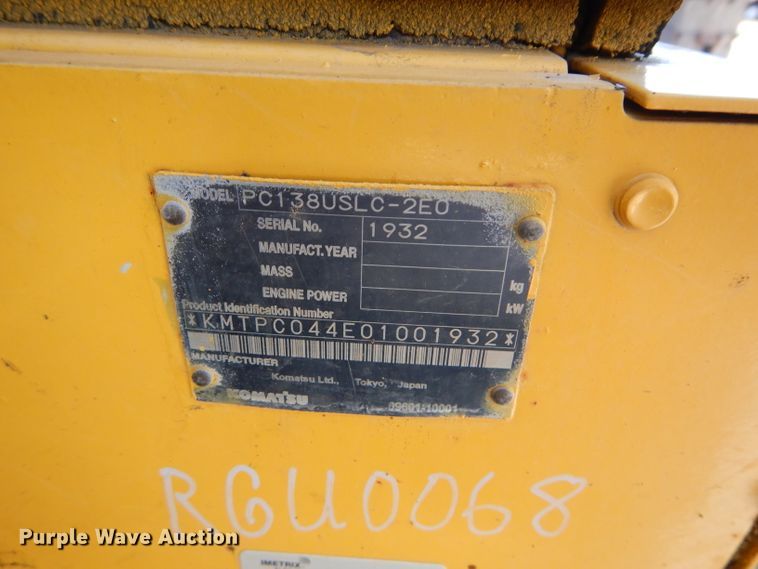 image for item DI8368 2006 Komatsu PC138USLC-2EO  excavator