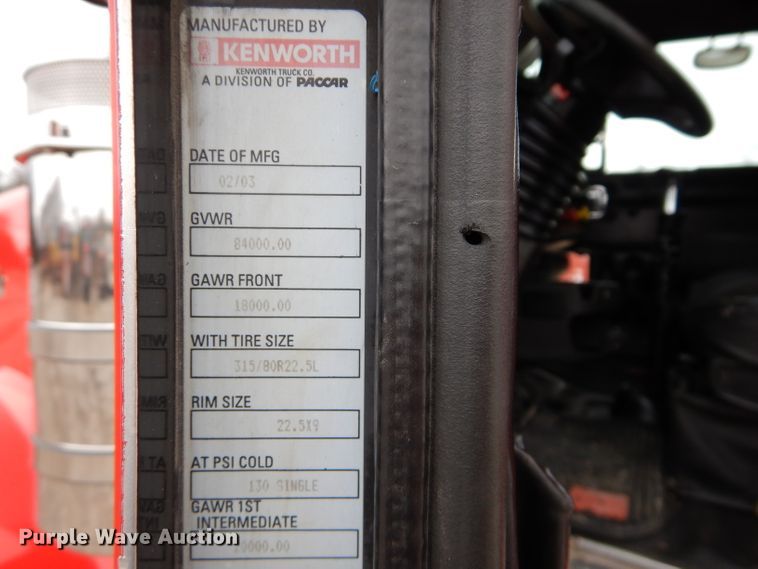 image for item DI8378 2003 Kenworth W900  semi truck