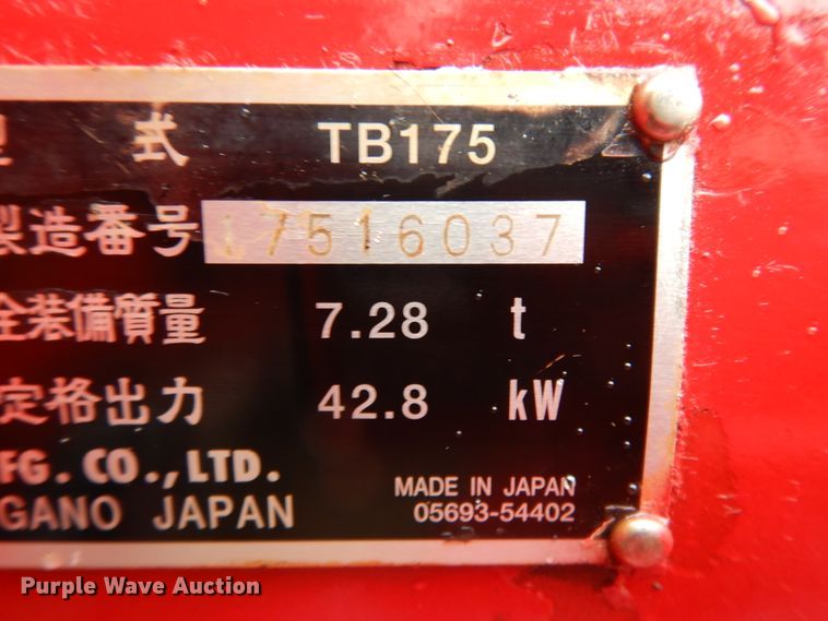 image for item DJ6670 2007 Takeuchi TB175  mini excavator