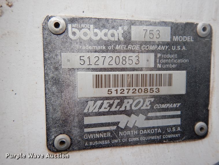 image for item DJ6673 1995 Bobcat 753  skid steer loader